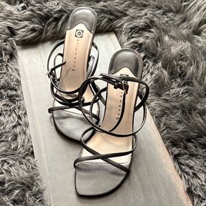 ellemenno Black Strappy Heels